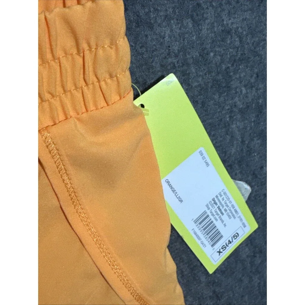 All In Motion Girl' Shorts 2 Pairs Orange Maroon Extra Small 4-5